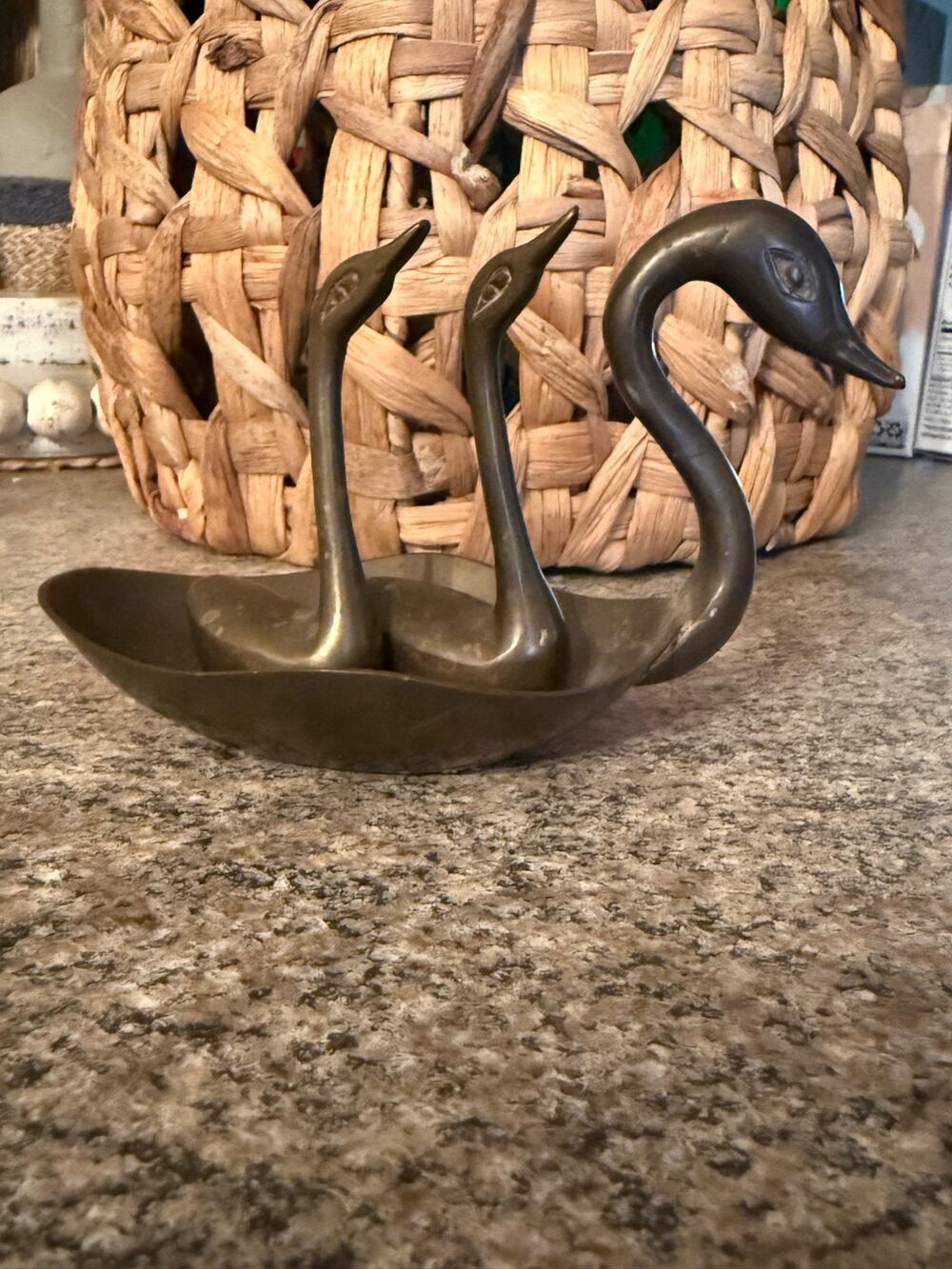Vintage brass swans set of 3